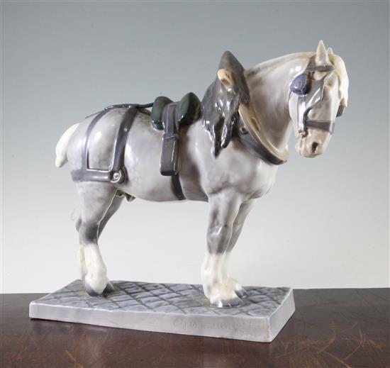 A Royal Copenhagen figure of a shire horse, modelled by E.F. Buenesen c.1995, 28.5cm